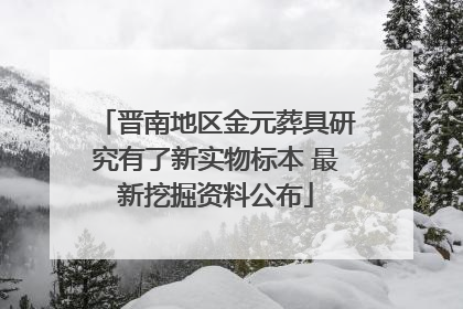 晋南地区金元葬具研究有了新实物标本 最新挖掘资料公布