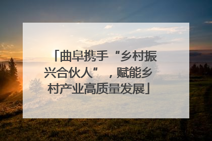 曲阜携手“乡村振兴合伙人”，赋能乡村产业高质量发展