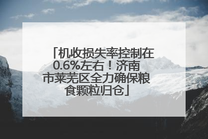 机收损失率控制在0.6%左右！济南市莱芜区全力确保粮食颗粒归仓