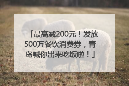 最高减200元！发放500万餐饮消费券，青岛喊你出来吃饭啦！