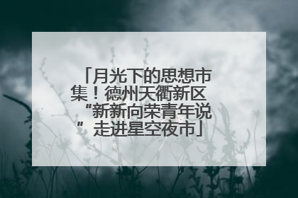 月光下的思想市集！德州天衢新区“新新向荣青年说”走进星空夜市