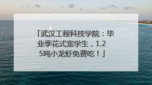 武汉工程科技学院：毕业季花式宠学生，1.25吨小龙虾免费吃！