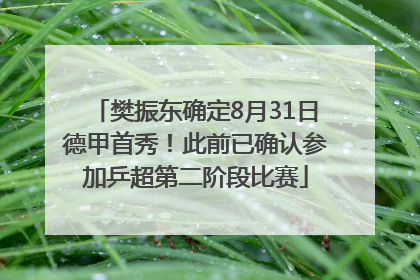 樊振东确定8月31日德甲首秀！此前已确认参加乒超第二阶段比赛
