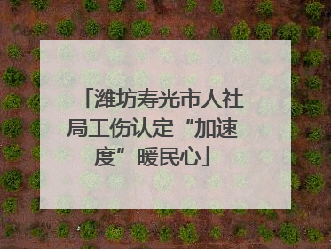 潍坊寿光市人社局工伤认定“加速度”暖民心
