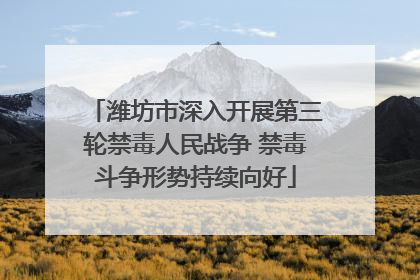 潍坊市深入开展第三轮禁毒人民战争 禁毒斗争形势持续向好
