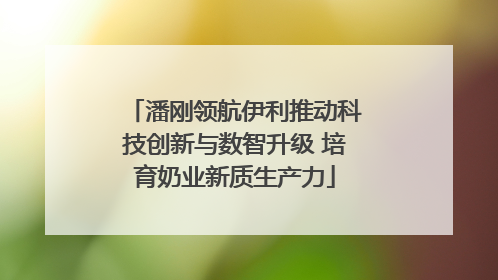 潘刚领航伊利推动科技创新与数智升级 培育奶业新质生产力