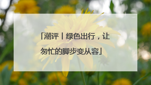 潮评丨绿色出行，让匆忙的脚步变从容