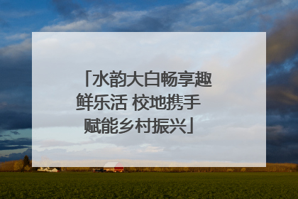 水韵大白畅享趣鲜乐活 校地携手赋能乡村振兴