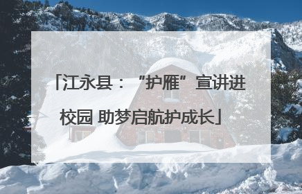 江永县：“护雁”宣讲进校园 助梦启航护成长