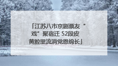 江苏八市京剧票友“戏”聚宿迁 52段皮黄腔里流淌党恩绵长