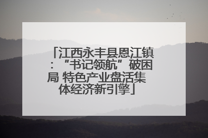 江西永丰县恩江镇：“书记领航”破困局 特色产业盘活集体经济新引擎