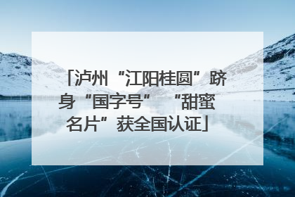 泸州“江阳桂圆”跻身“国字号” “甜蜜名片”获全国认证
