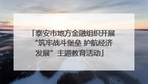 泰安市地方金融组织开展“筑牢战斗堡垒 护航经济发展”主题教育活动