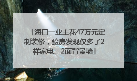 海口一业主花47万元定制装修，验房发现仅多了2样家电、2面背景墙