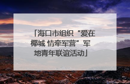 海口市组织“爱在椰城 情牵军营”军地青年联谊活动