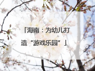 海南：为幼儿打造“游戏乐园”
