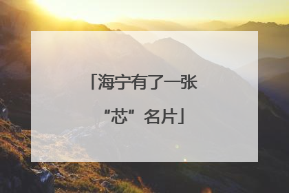 海宁有了一张“芯”名片