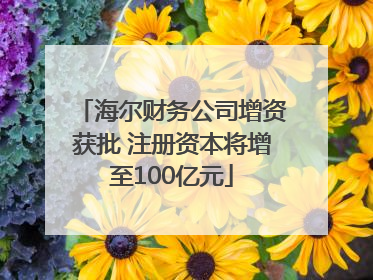 海尔财务公司增资获批 注册资本将增至100亿元