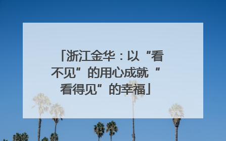 浙江金华：以“看不见”的用心成就“看得见”的幸福