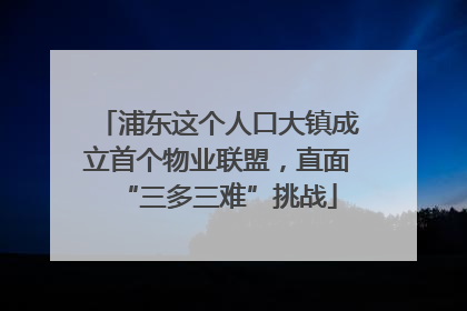 浦东这个人口大镇成立首个物业联盟，直面“三多三难”挑战