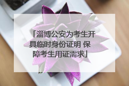 淄博公安为考生开具临时身份证明 保障考生用证需求