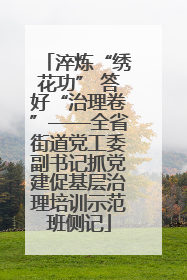 淬炼“绣花功” 答好“治理卷”——全省街道党工委副书记抓党建促基层治理培训示范班侧记