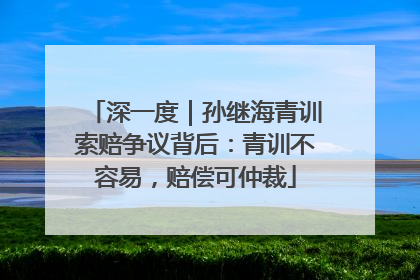 深一度｜孙继海青训索赔争议背后：青训不容易，赔偿可仲裁