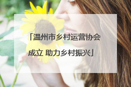 温州市乡村运营协会成立 助力乡村振兴