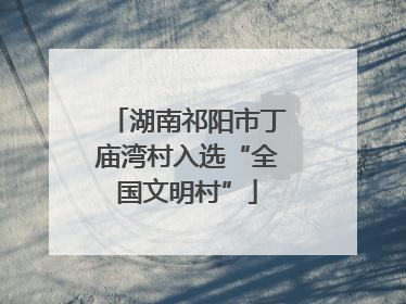 湖南祁阳市丁庙湾村入选“全国文明村”