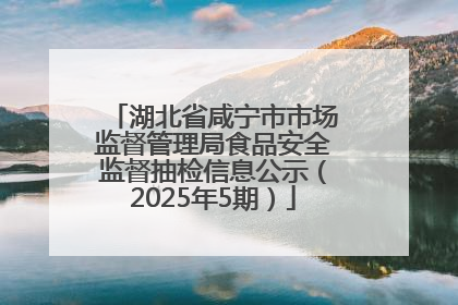 湖北省咸宁市市场监督管理局食品安全监督抽检信息公示（2025年5期）