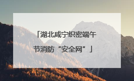 湖北咸宁织密端午节消防“安全网”