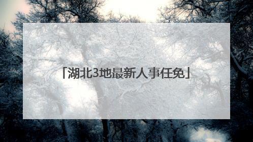 湖北3地最新人事任免
