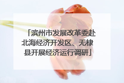 滨州市发展改革委赴北海经济开发区、无棣县开展经济运行调研