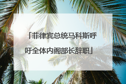 菲律宾总统马科斯呼吁全体内阁部长辞职