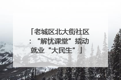 老城区北大街社区：“解忧课堂”撬动就业“大民生”
