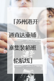苏州港开通直达柬埔寨集装箱班轮航线
