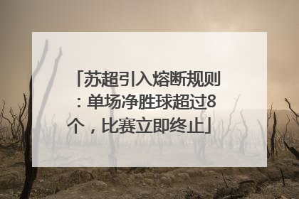 苏超引入熔断规则：单场净胜球超过8个，比赛立即终止