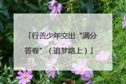 行善少年交出“满分答卷”（追梦路上）