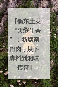 衡东土菜“夹缝生香”：新塘削骨肉，从下脚料到湘味传奇