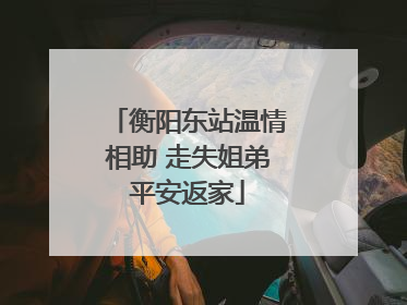 衡阳东站温情相助 走失姐弟平安返家