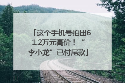这个手机号拍出61.2万元高价！“李小龙”已付尾款