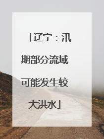 辽宁：汛期部分流域可能发生较大洪水