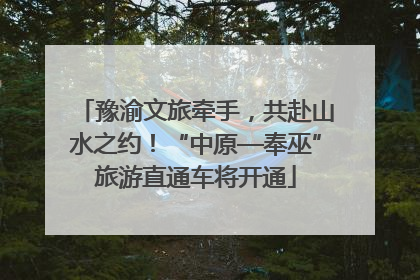豫渝文旅牵手，共赴山水之约！“中原—奉巫”旅游直通车将开通