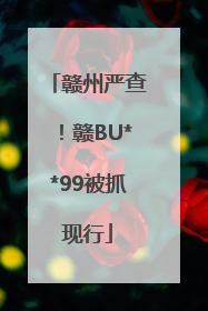 赣州严查！赣BU**99被抓现行