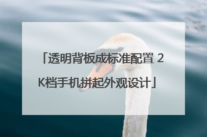 透明背板成标准配置 2K档手机拼起外观设计