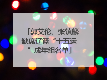 郭艾伦、张镇麟缺席辽篮“十五运”成年组名单