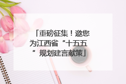 重磅征集！邀您为江西省“十五五”规划建言献策