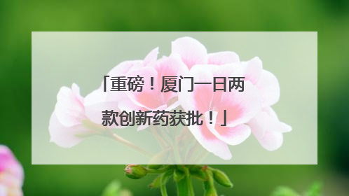 重磅！厦门一日两款创新药获批！