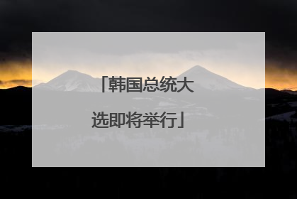 韩国总统大选即将举行