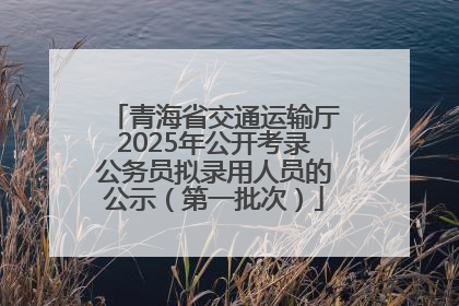 青海省交通运输厅2025年公开考录公务员拟录用人员的公示（第一批次）
